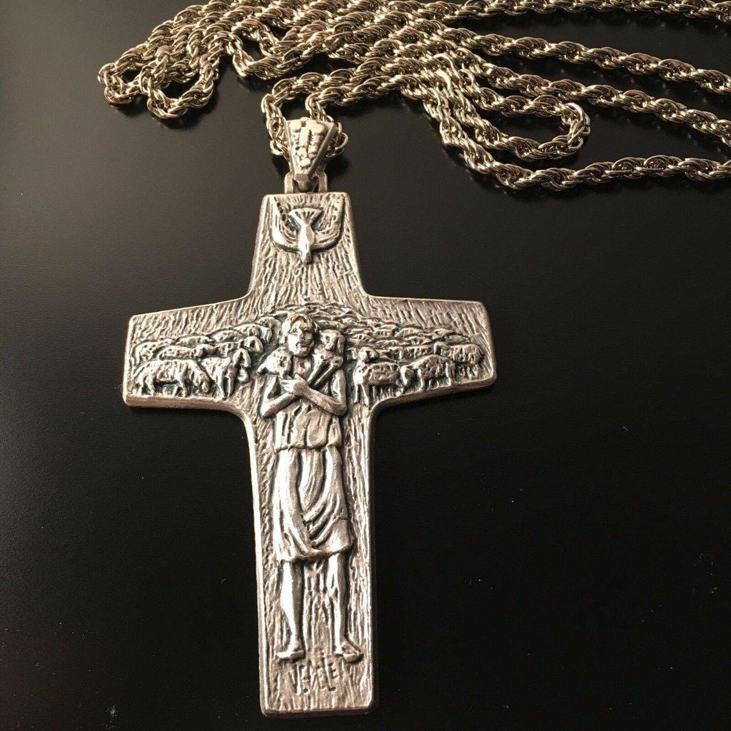 Pope Francis Original Pectoral Cross - Good Pastor Crucifix - Vedele | Catholically