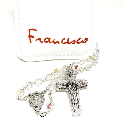 Pope Francis Praying Beads Catholic Crystal Glass Aob Rosary Blessed By Pope | Catholically