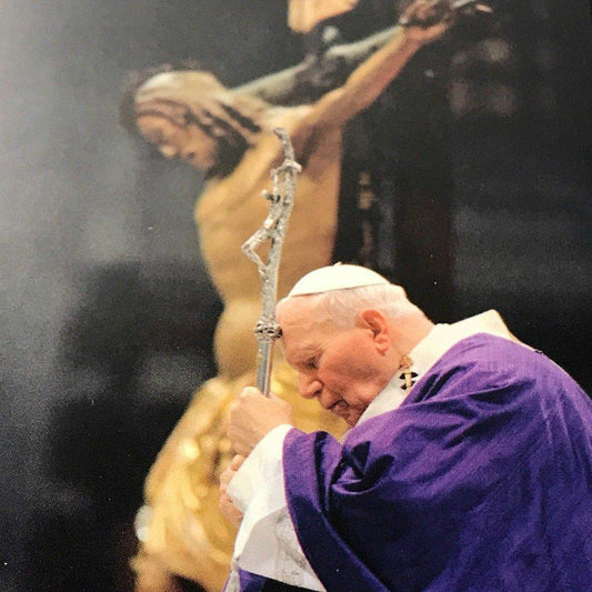 Pope St. John Paul Ii Holy Card W/ Second Class Relic - Nun Estate | Catholically