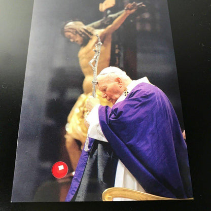 Pope St. John Paul Ii Holy Card W/ Second Class Relic - Nun Estate | Catholically