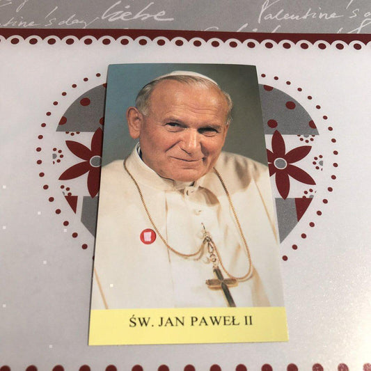 Pope St. John Paul Ii Holy Card W/ Second Class Relic - Nun Estate | Catholically