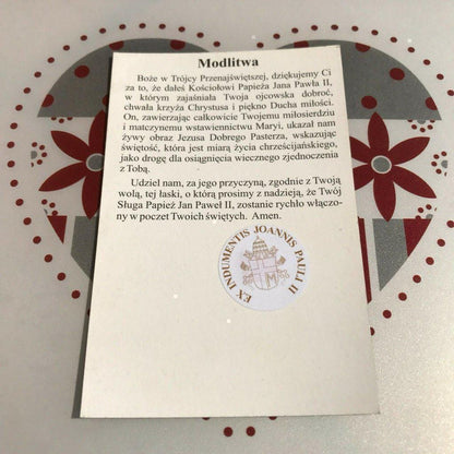 Pope St. John Paul Ii Holy Card W/ Second Class Relic - Nun Estate | Catholically