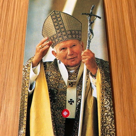 Pope St. John Paul Ii Holy Card w/ second class Relic - Nun Estate | Catholically