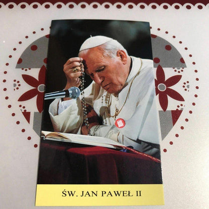 Pope St. John Paul Ii Holy Card W/ Second Class Relic - Nun Estate | Catholically
