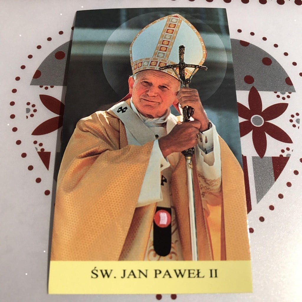 Pope St. John Paul Ii Holy Card W/ Second Class Relic - Nun Estate | Catholically