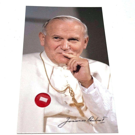 Pope St. John Paul Ii Holy Card W/ Second Class Relic - Nun Estate | Catholically