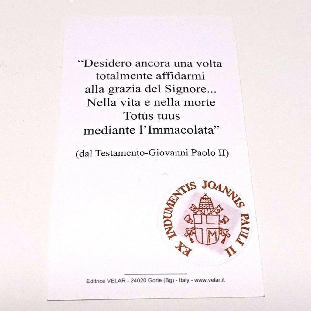 Pope St. John Paul Ii Holy Card W/ Second Class Relic - Nun Estate | Catholically