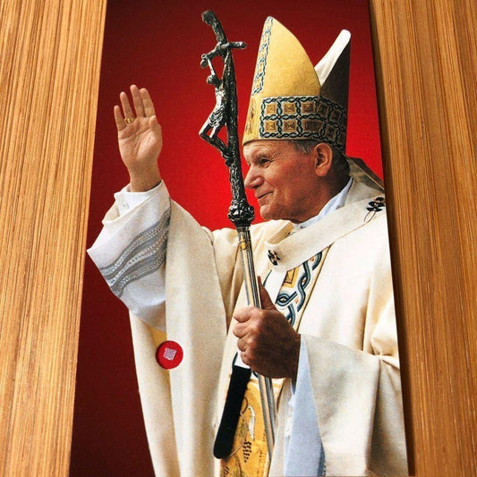 Pope St. John Paul Ii Holy Card W/ Second Class Relic - Nun Estate | Catholically