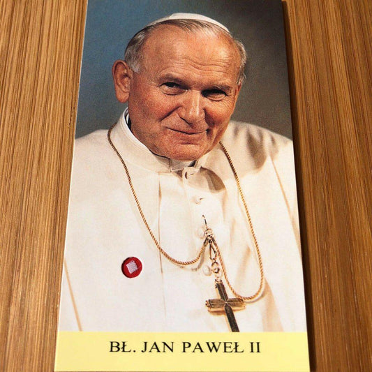 Pope St. John Paul Ii Holy Card W/ Second Class Relic - Nun Estate | Catholically