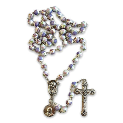 Purple St. JPII Ceramic Rosary - Catholic Prayer Beads - Blessed by Pope | Catholically