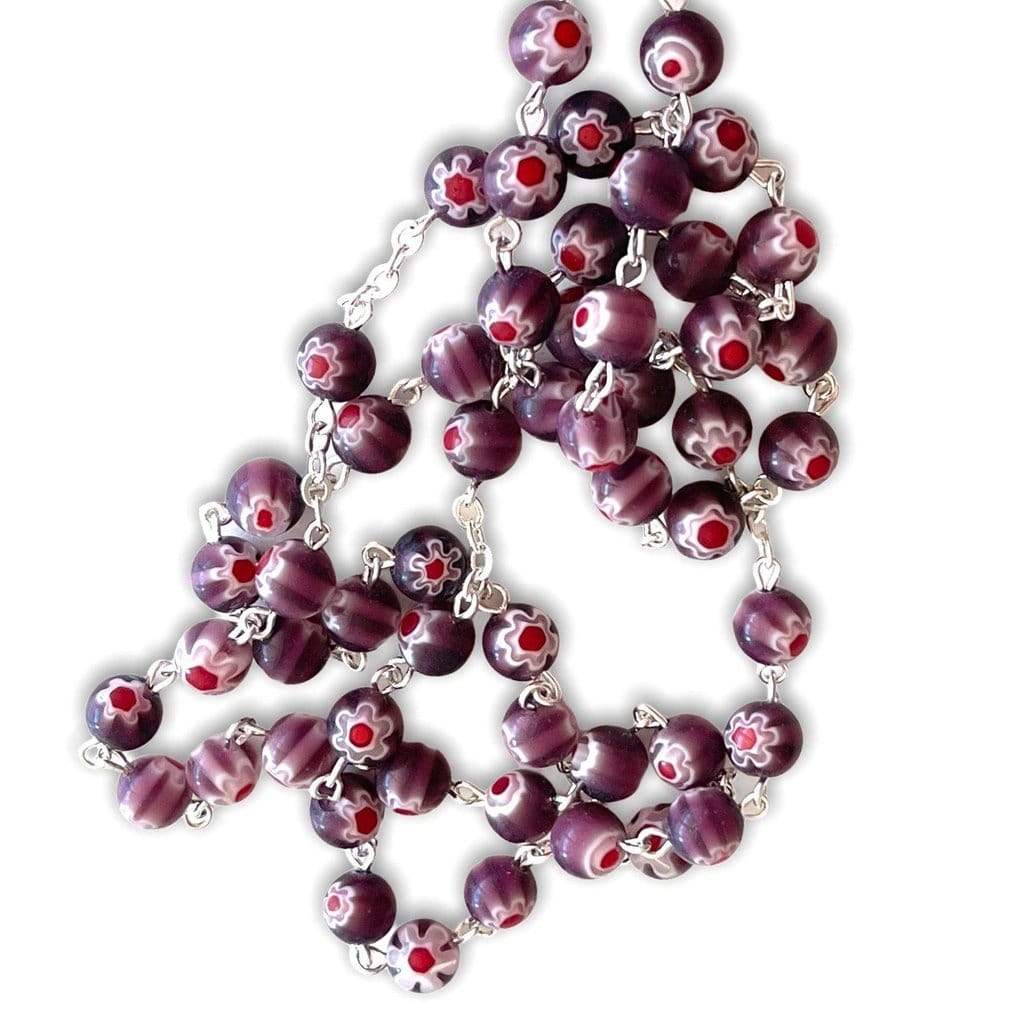 Purple Venetian Glass Murrina - St. John Paul II Relic Rosary | Catholically