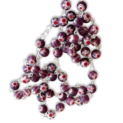 Purple Venetian Glass Murrina - St. John Paul II Relic Rosary | Catholically