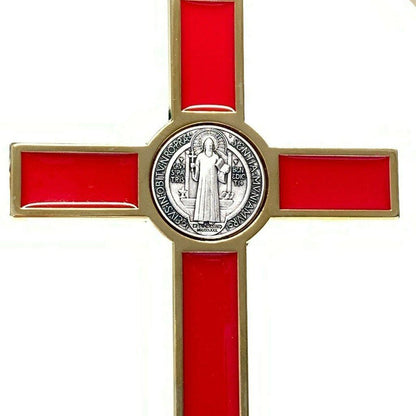 Red 5" St. Benedict Cross Crucifix -Exorcism -Saint -Blessed -San Benito | Catholically