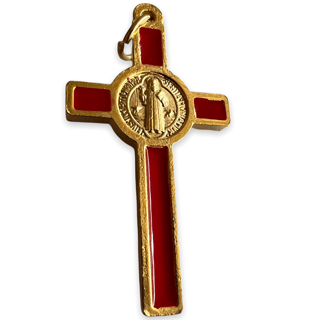 Red Cross St. Benedict - Tiny Pendant - Rosary Parts - Crucifix | Catholically