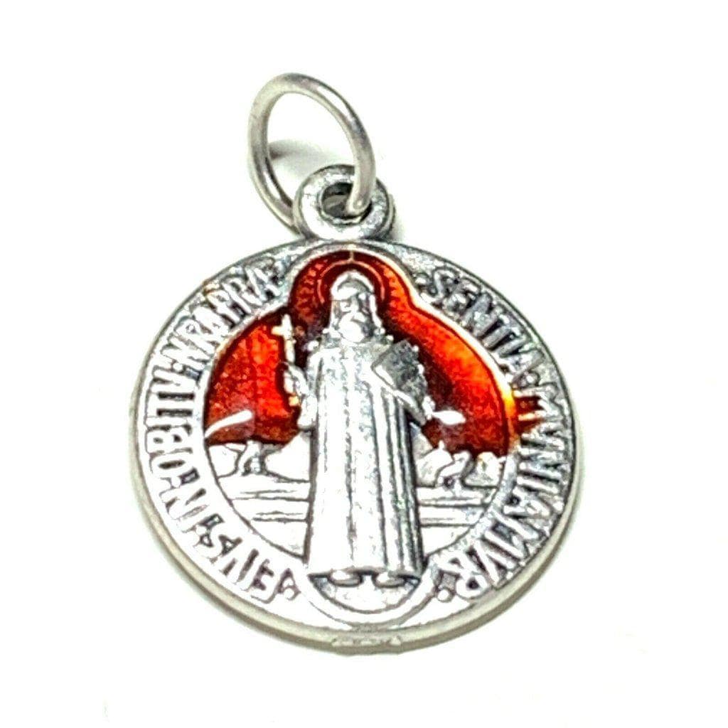 Red St. Benedict 1" Medal Pendant Medalla-Catholic Exorcism -Blessed By Pope | Catholically