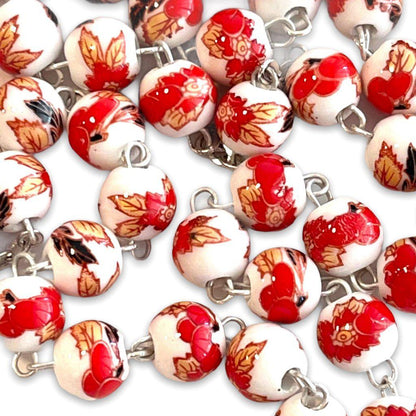 Red St. JPII Ceramic Rosary - Catholic Prayer Beads - Blessed by Pope | Catholically