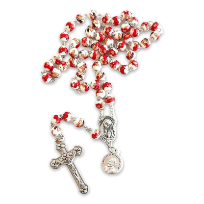 Red St. JPII Ceramic Rosary - Catholic Prayer Beads - Blessed by Pope | Catholically