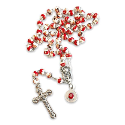 Red St. JPII Ceramic Rosary - Catholic Prayer Beads - Blessed by Pope | Catholically
