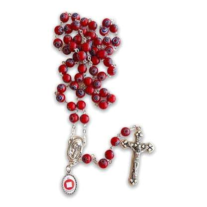 Red Venetian Glass Murrina - St. John Paul II Relic Rosary | Catholically
