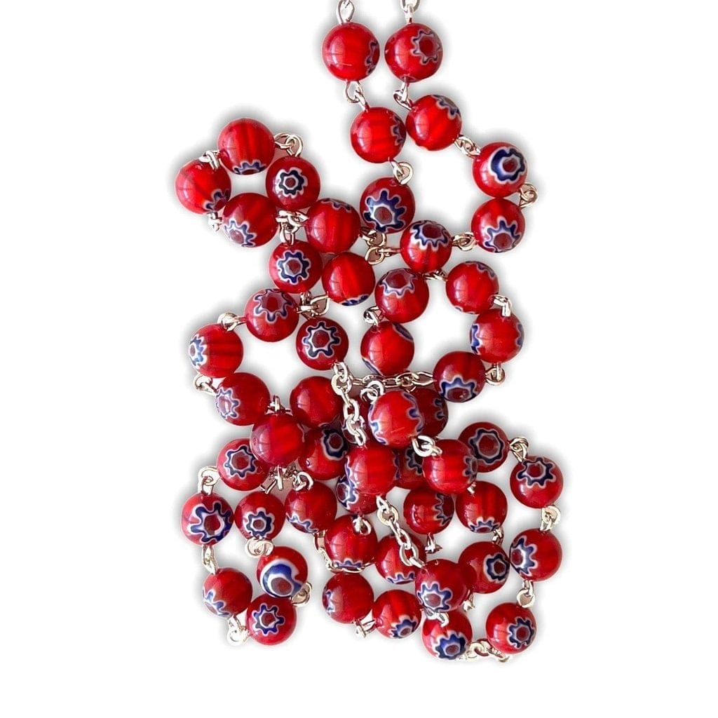 Red Venetian Glass Murrina - St. John Paul II Relic Rosary | Catholically