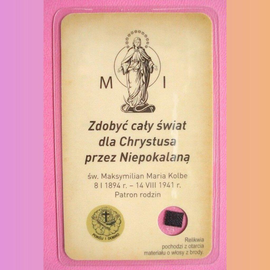 Relic Card | Reliquary St. Maximilian Maria Kolbe Relic - Estate | Catholically