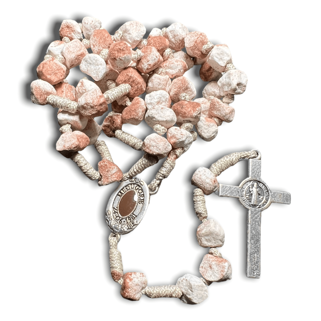 Rock Rosary w/ Relic from the Holy Ground of Medjugorje - Blessed By Pope | Catholically
