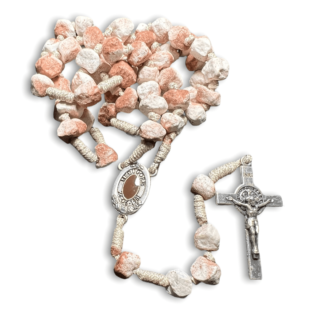 Rock Rosary w/ Relic from the Holy Ground of Medjugorje - Blessed By Pope | Catholically