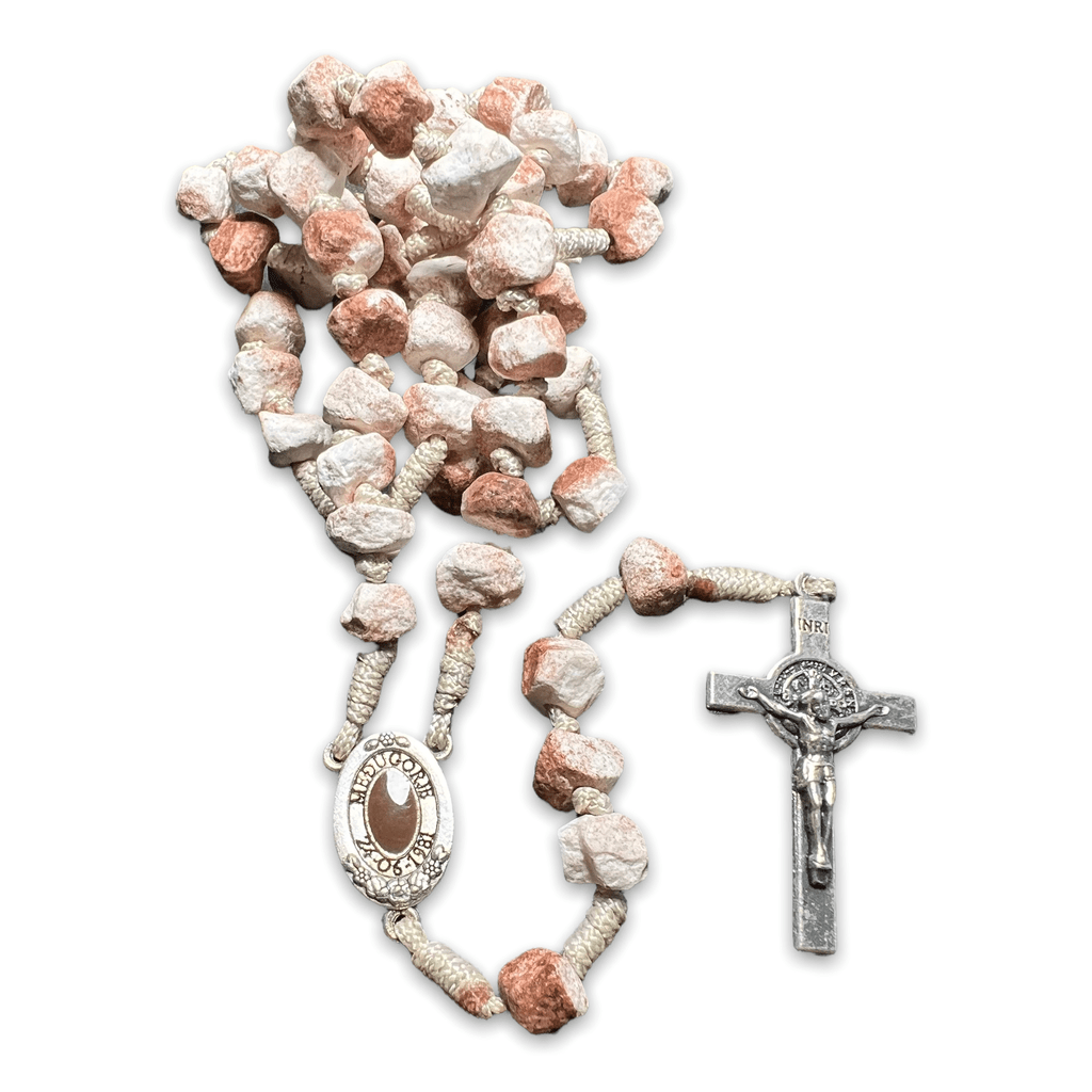 Rock Rosary w/ Relic from the Holy Ground of Medjugorje - Blessed By Pope | Catholically