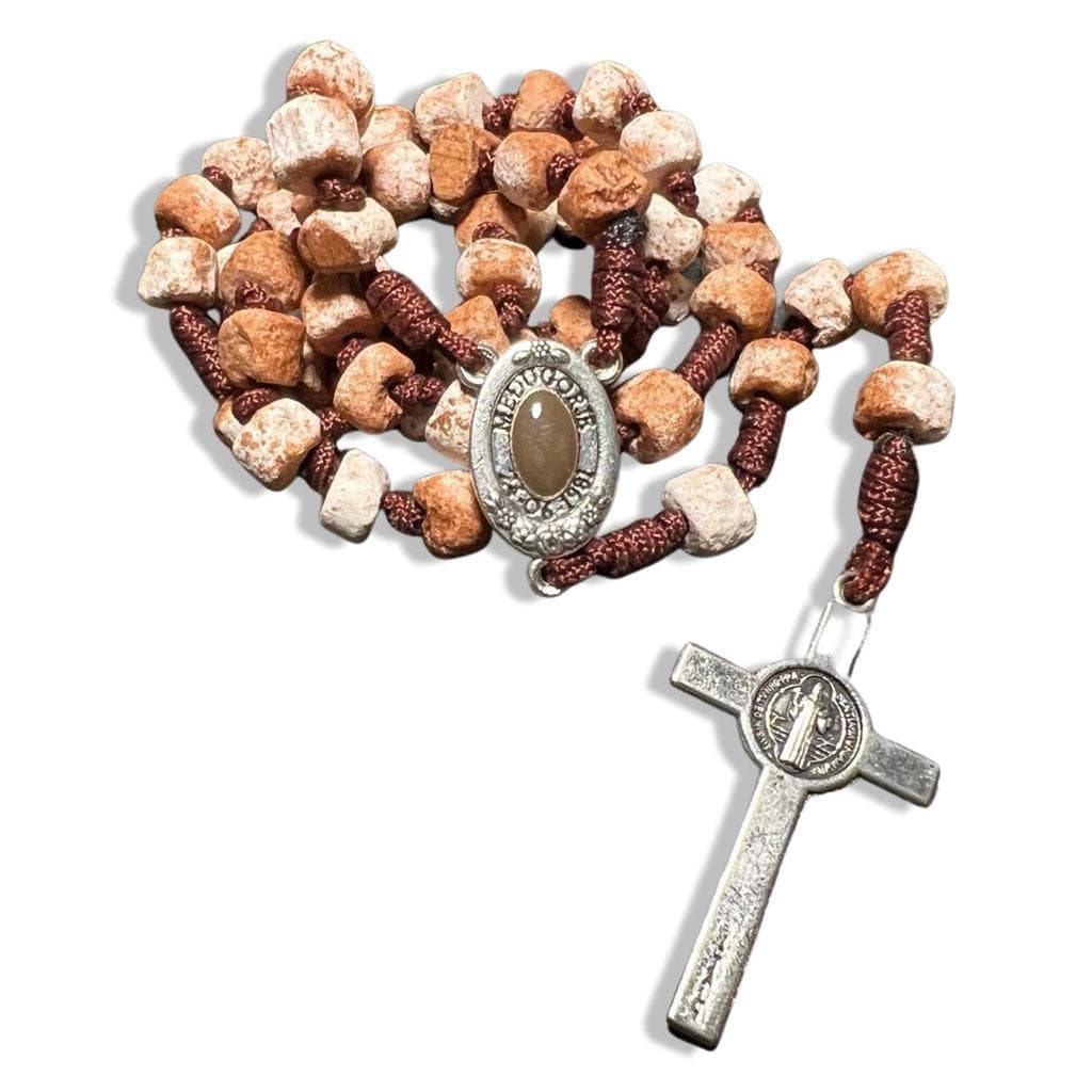 Rock Rosary w/ Relic from the Holy Ground of Medjugorje - Blessed By Pope | Catholically