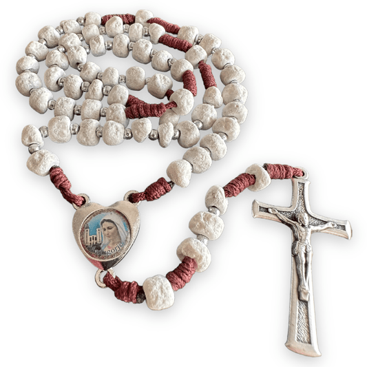 Rock Rosary w/ Relic from the Holy Ground of Medjugorje - Blessed By Pope | Catholically