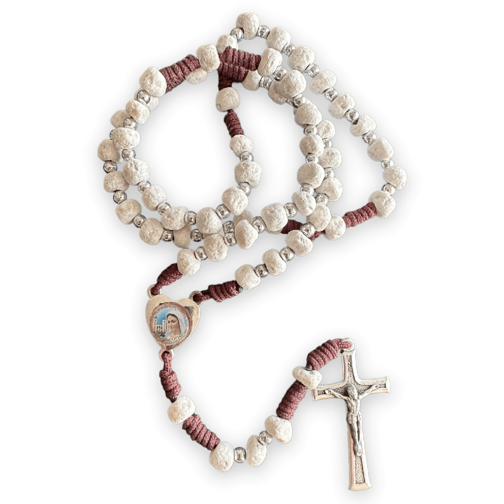 Rock Rosary w/ Relic from the Holy Ground of Medjugorje - Blessed By Pope | Catholically