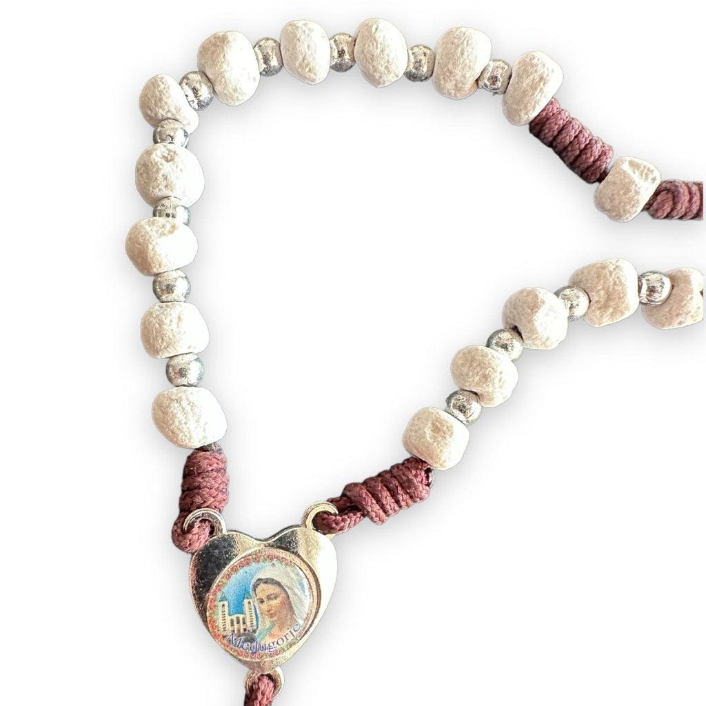 Rock Rosary w/ Relic from the Holy Ground of Medjugorje - Blessed By Pope | Catholically