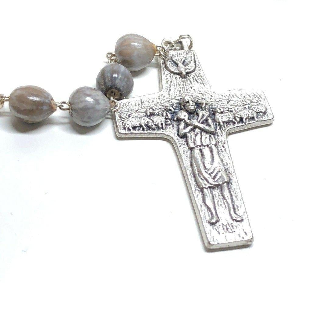 Rosary Job's Tears w/Relic Medal St.John Paul II - Blessed 04-27 Canonization | Catholically