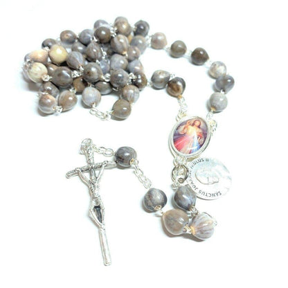 Rosary Job's Tears w/Relic Medal St.John Paul II - Blessed 04-27 Canonization | Catholically