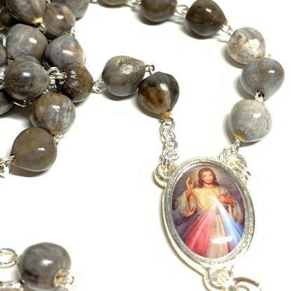 Rosary Job's Tears w/Relic Medal St.John Paul II - Blessed 04-27 Canonization | Catholically