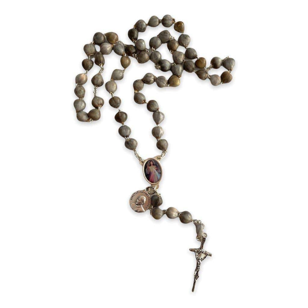 Rosary Job's Tears w/Relic Medal St.John Paul II - Blessed 04-27 Canonization | Catholically