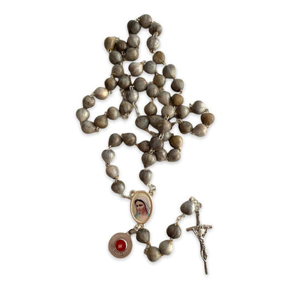 Rosary Job's Tears w/Relic Medal St.John Paul II - Blessed 04-27 Canonization | Catholically