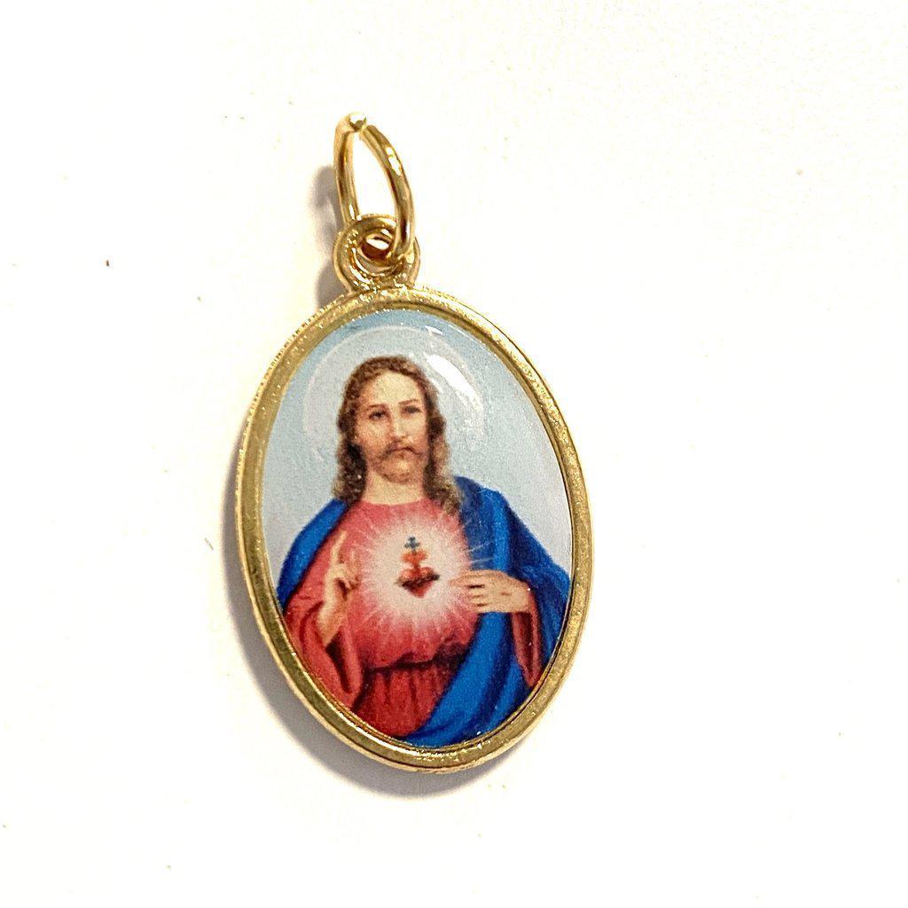 Sacred Heart of Jesus and Our Lady of Carmel   Medal Pendant | Catholically