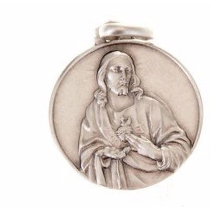 Sacred Heart Of Jesus Scapular Medal - 925 Sterling Silver - Blessed By Pope | Catholically