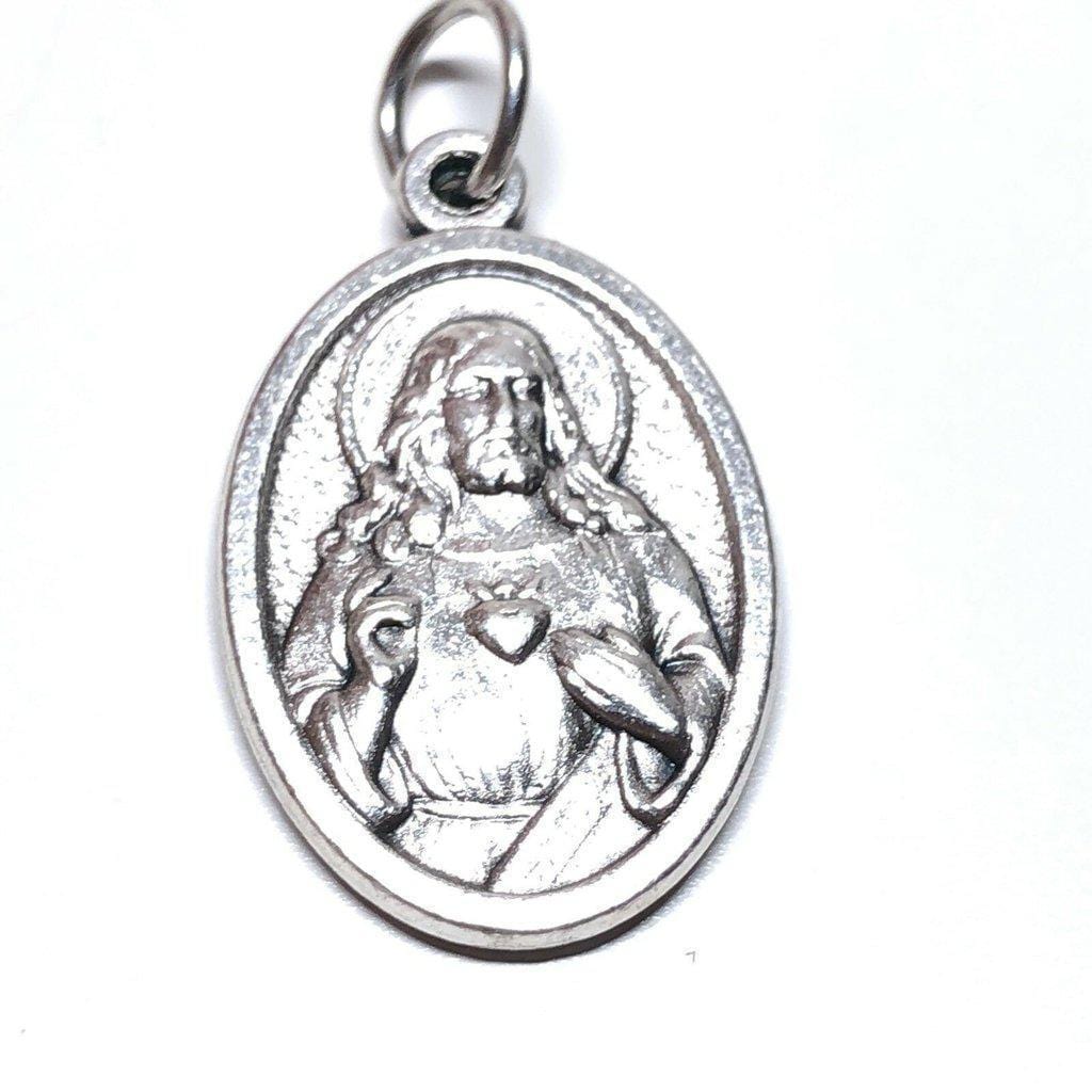 Sacred Heart Of Jesus - Scapular Medal - Pendant Charm Blessed By Pope | Catholically