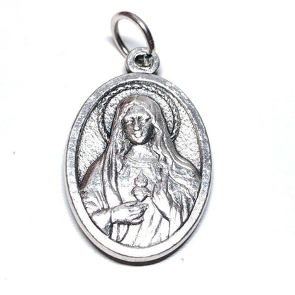 Sacred Heart Of Jesus - Scapular Medal - Pendant Charm Blessed By Pope | Catholically