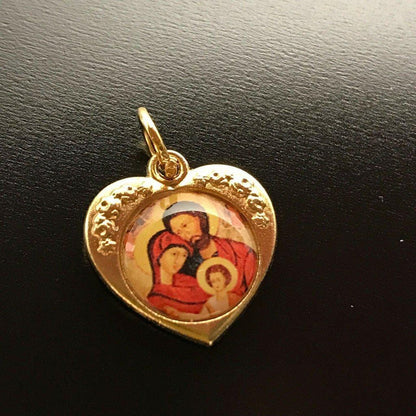 Sacred Holy Family Brass Medal - Lovely Pendant - Charm - Blessed By Pope | Catholically