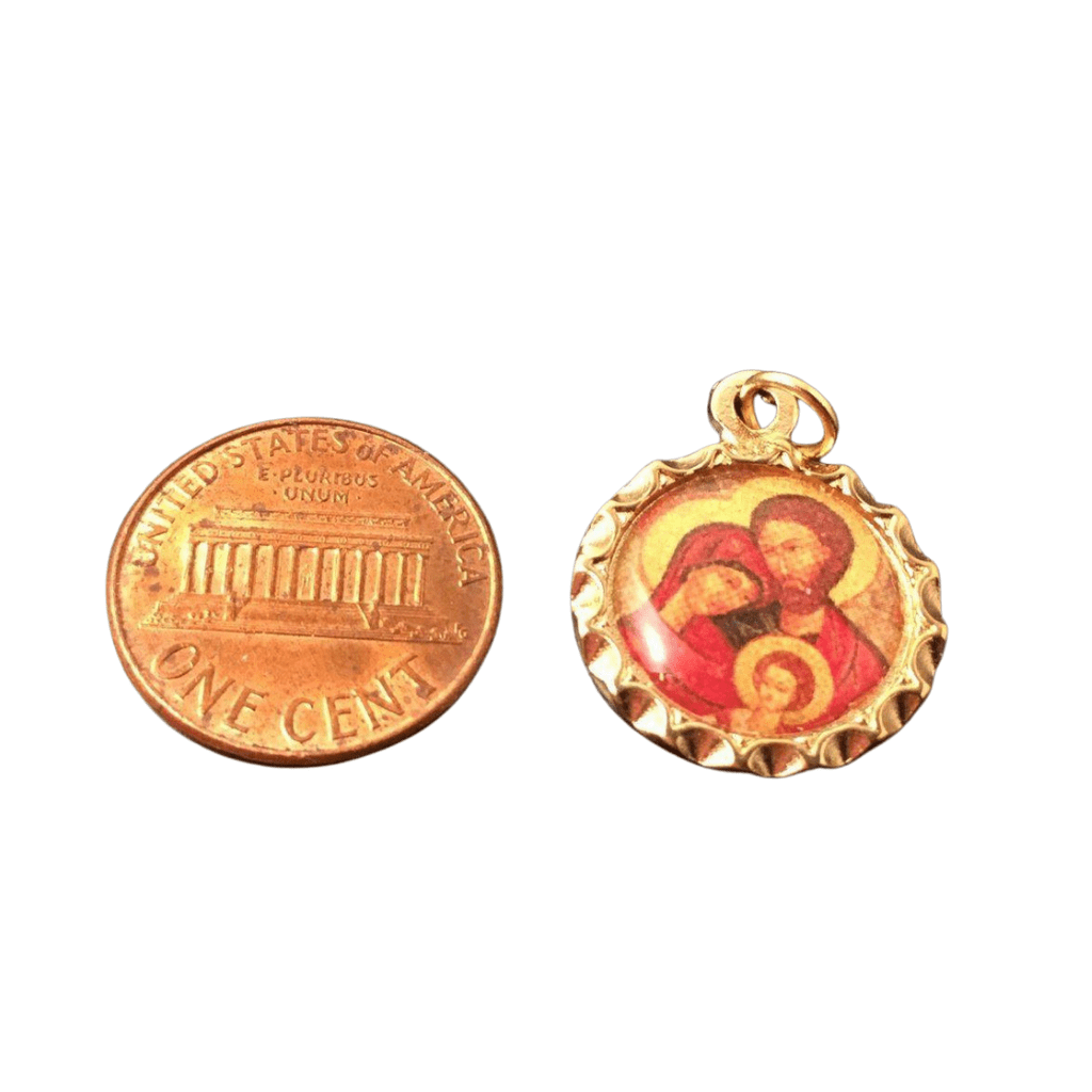 Sacred Holy Family Brass Medal - Pendant - Charm - Blessed By Pope | Catholically