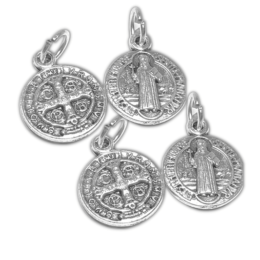 Saint Benedict 4X Tiny Medals -Catholic Exorcism -Pendant Blessed By Pope | Catholically
