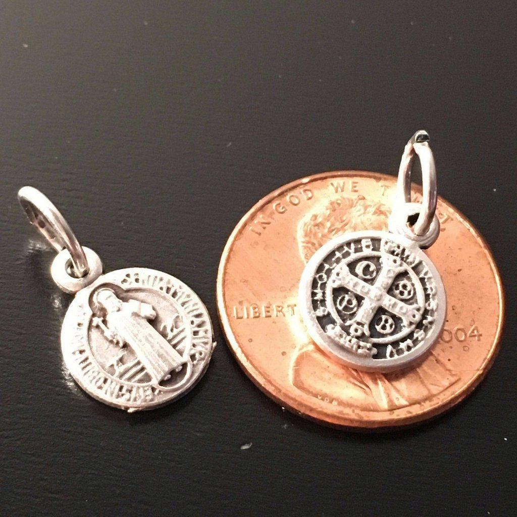 Saint Benedict 4X Tiny Medals -Catholic Exorcism -Pendant Blessed By Pope | Catholically