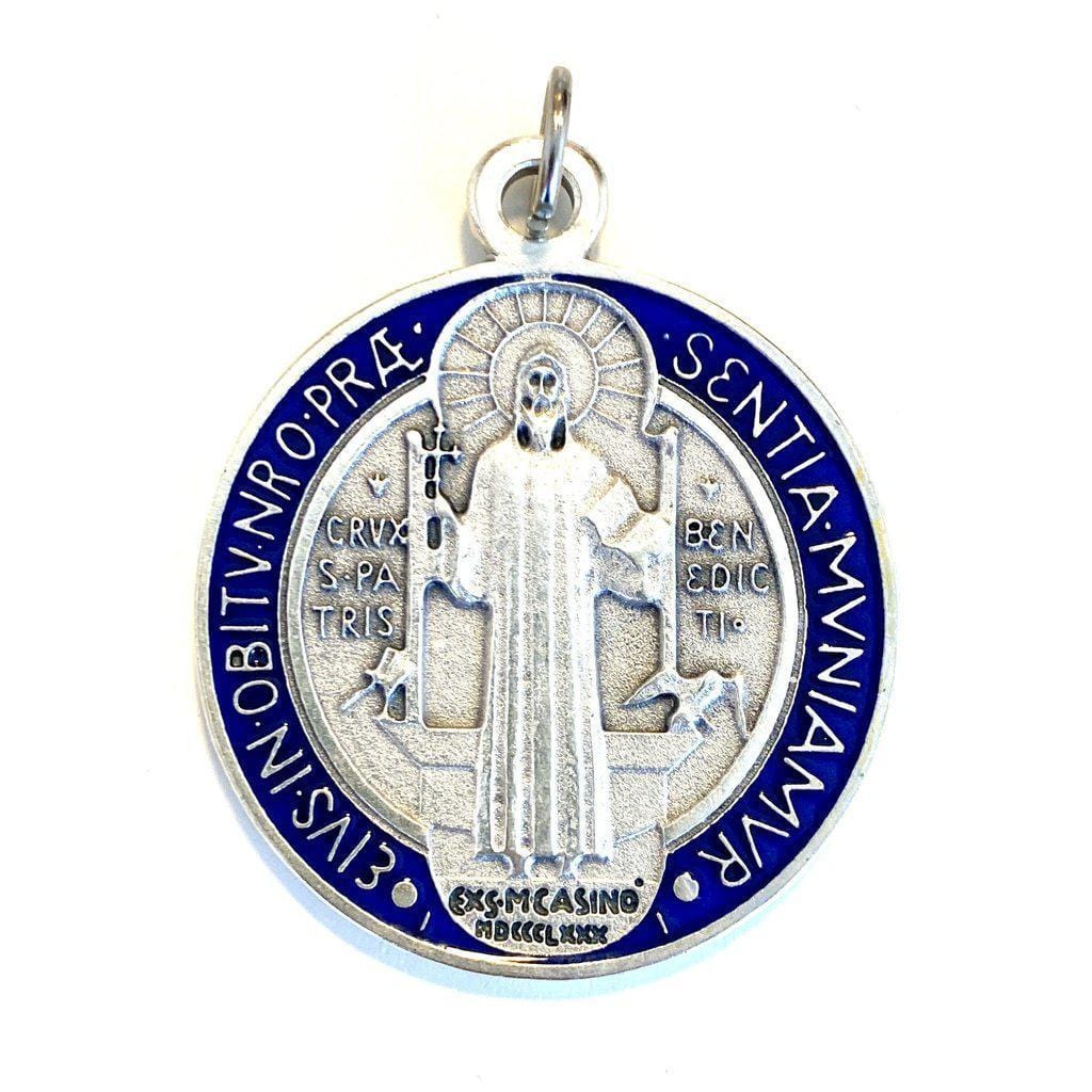 Saint Benedict Huge  1" 3/4 Medal Catholic Exorcism Blessed By Pope | Catholically