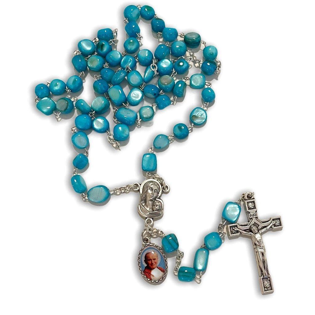 Saint JPII -Canonization Rosary w/ Relic Ex-Indumentis -Blessed By Pope | Catholically