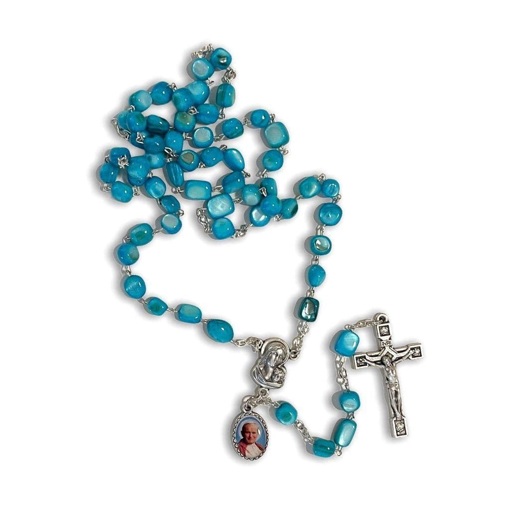 Saint JPII -Canonization Rosary w/ Relic Ex-Indumentis -Blessed By Pope | Catholically
