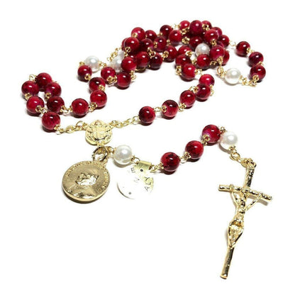 Saint JPII - St.John Paul II Pope - Blessed Rosary With Relic Ex-Indumentis | Catholically
