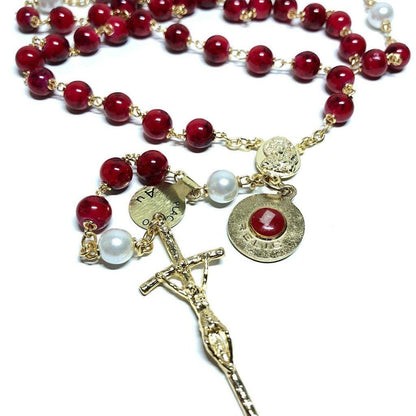 Saint JPII - St.John Paul II Pope - Blessed Rosary With Relic Ex-Indumentis | Catholically